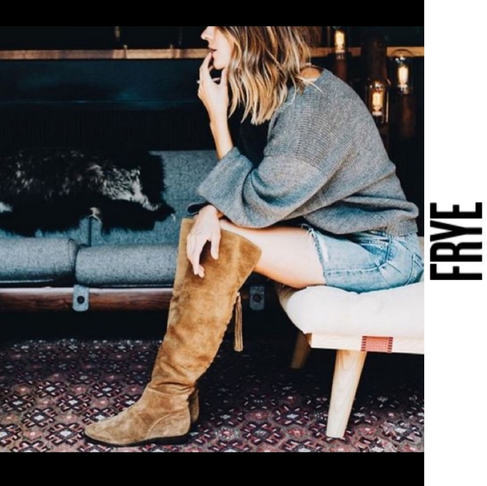 Frye Women's Tan Suede Over-the-Knee Boots